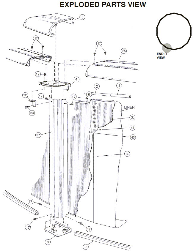33' Round 52" Calibay Silver Intrigue Parts Reorder